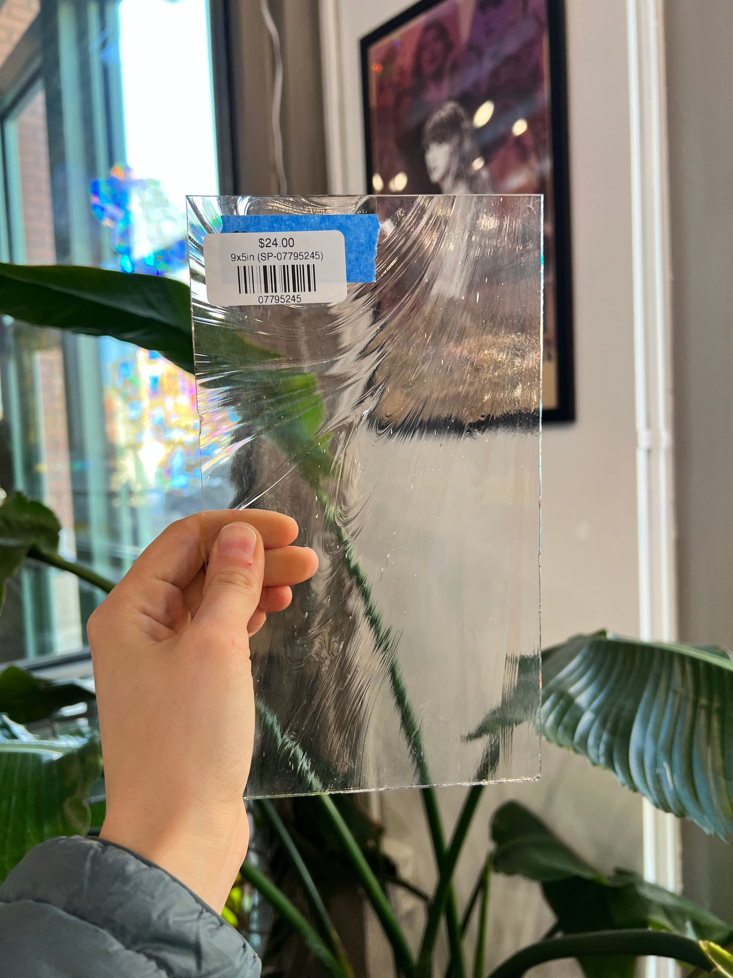 Light Pink Clear Baroque Spectrum Sheet Glass Colorado Glass Works 9x5in (SP-07795245)