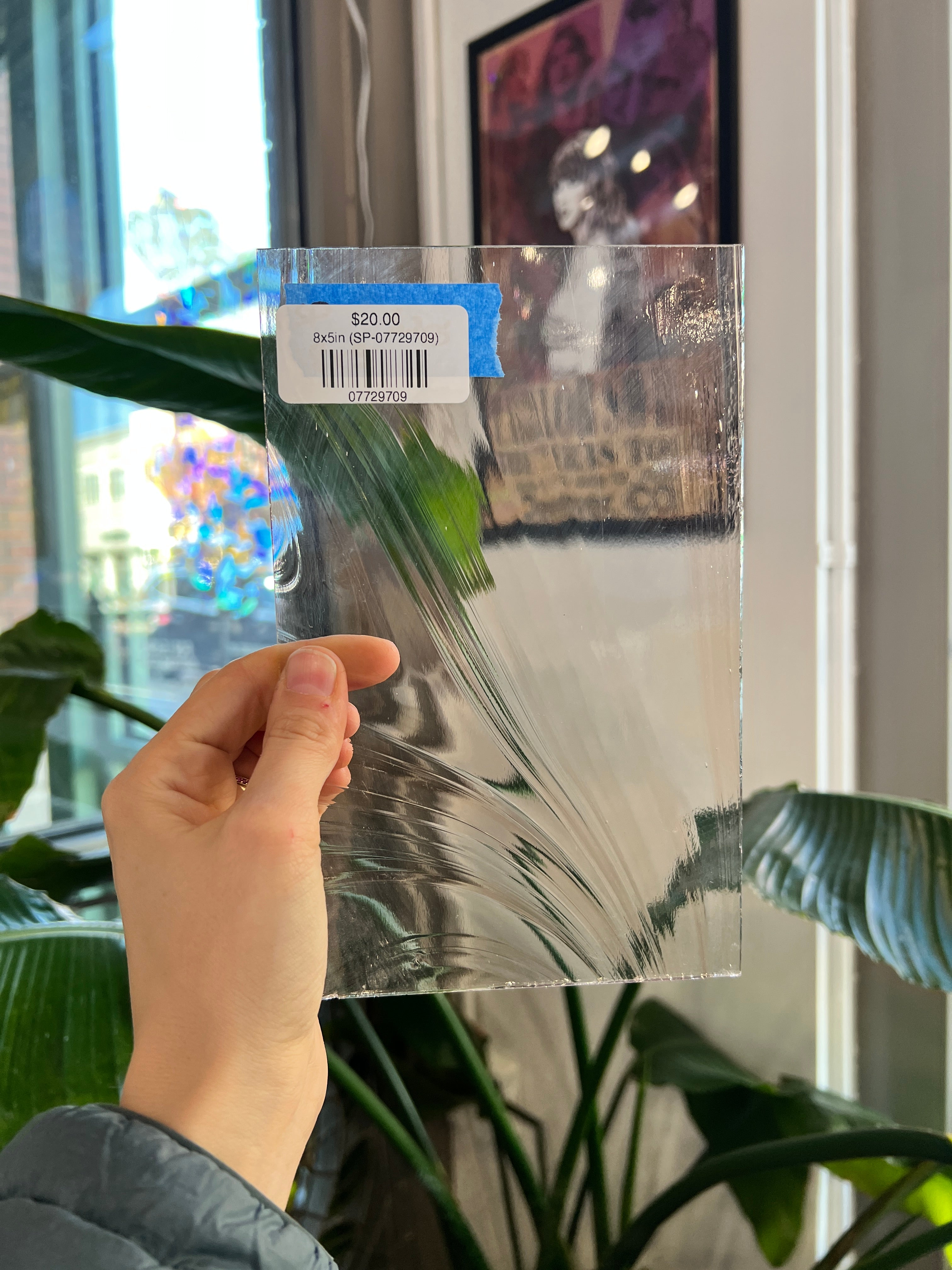 Light Pink Clear Baroque Spectrum Sheet Glass Colorado Glass Works 8x5in (SP-07729709)