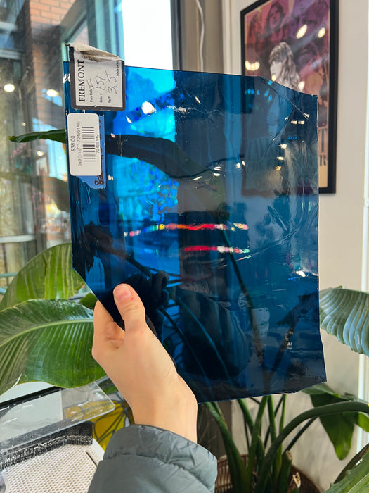 Mouthblown Steel Blue Fremont (151) Sheet Glass Colorado Glassworks 9x9.5in (FR-72495149)