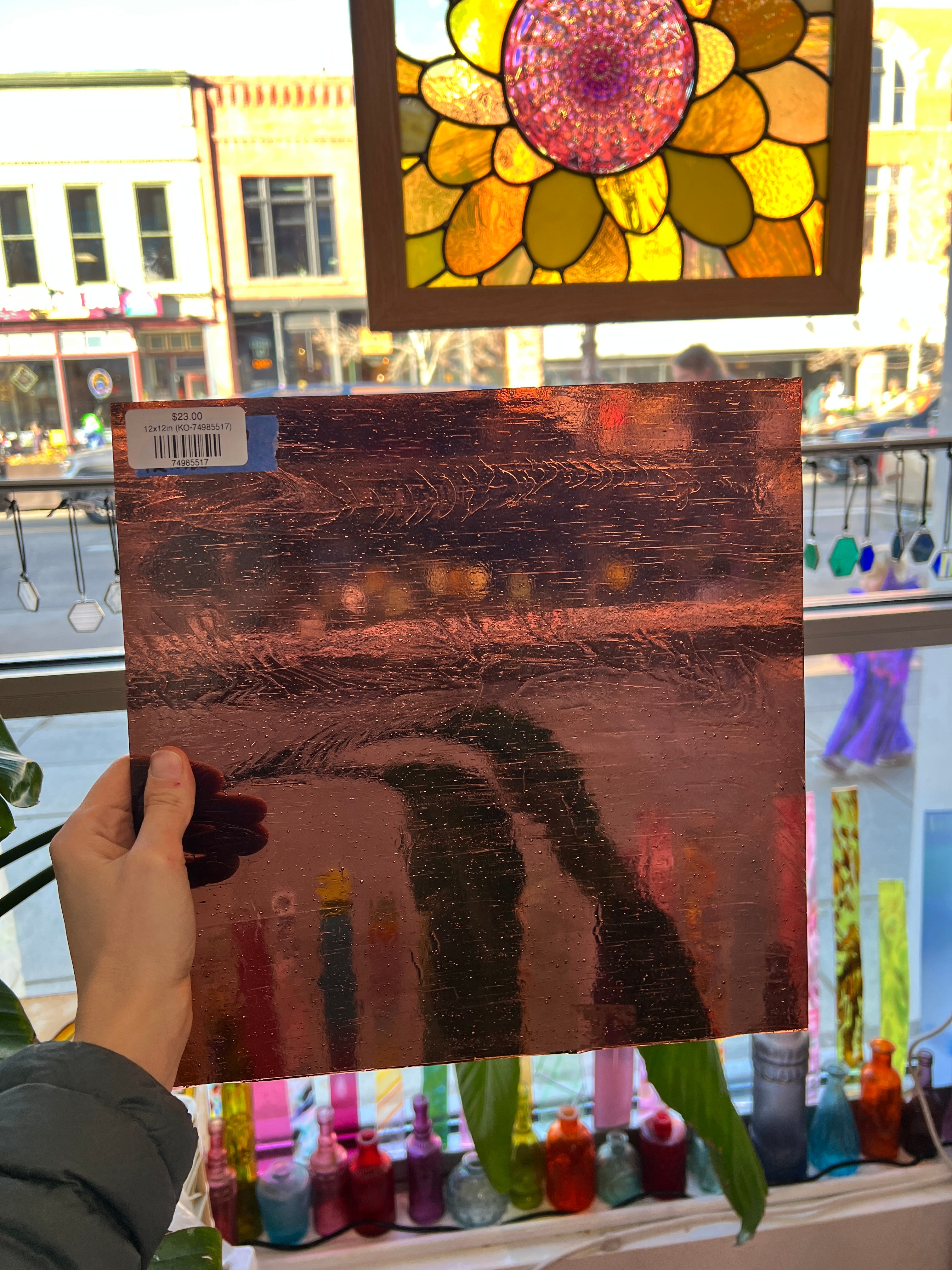 Brownish Purple Kokomo Sheet Glass Colorado Glassworks