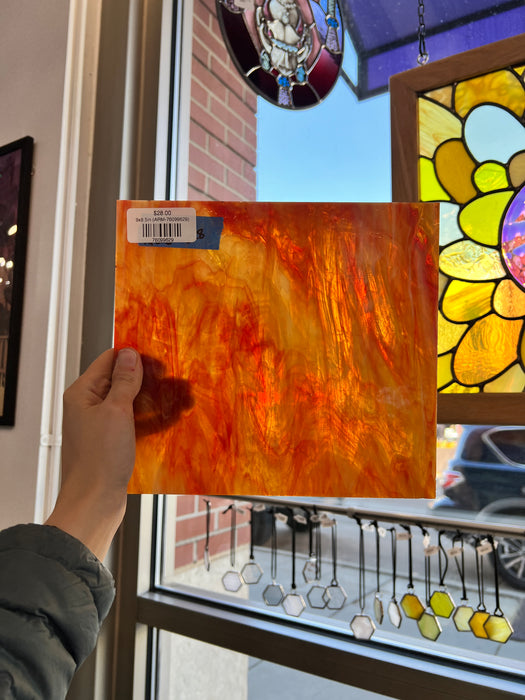 Orange Red White Wispy Armstrong Colorado Glass Works