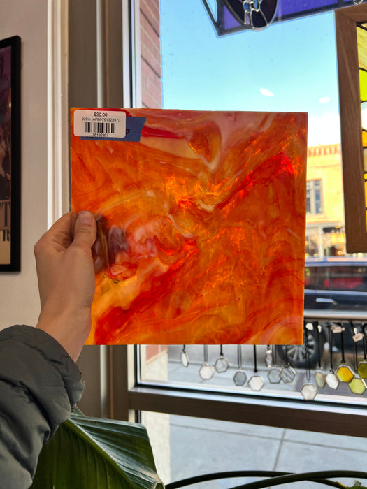 Orange Red White Wispy Armstrong Colorado Glass Works