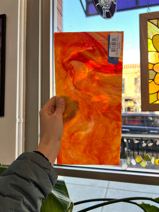 Orange Red White Wispy Armstrong Colorado Glass Works