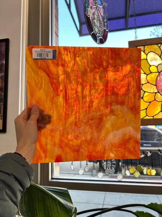 Orange Red White Wispy Armstrong Colorado Glass Works