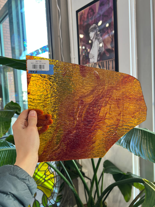 Textured Amber Orange Wispy Wissmach Sheet Glass Colorado Glassworks