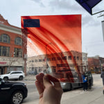 Antique Seedy Red Clear Sheet Glass Colorado Glassworks