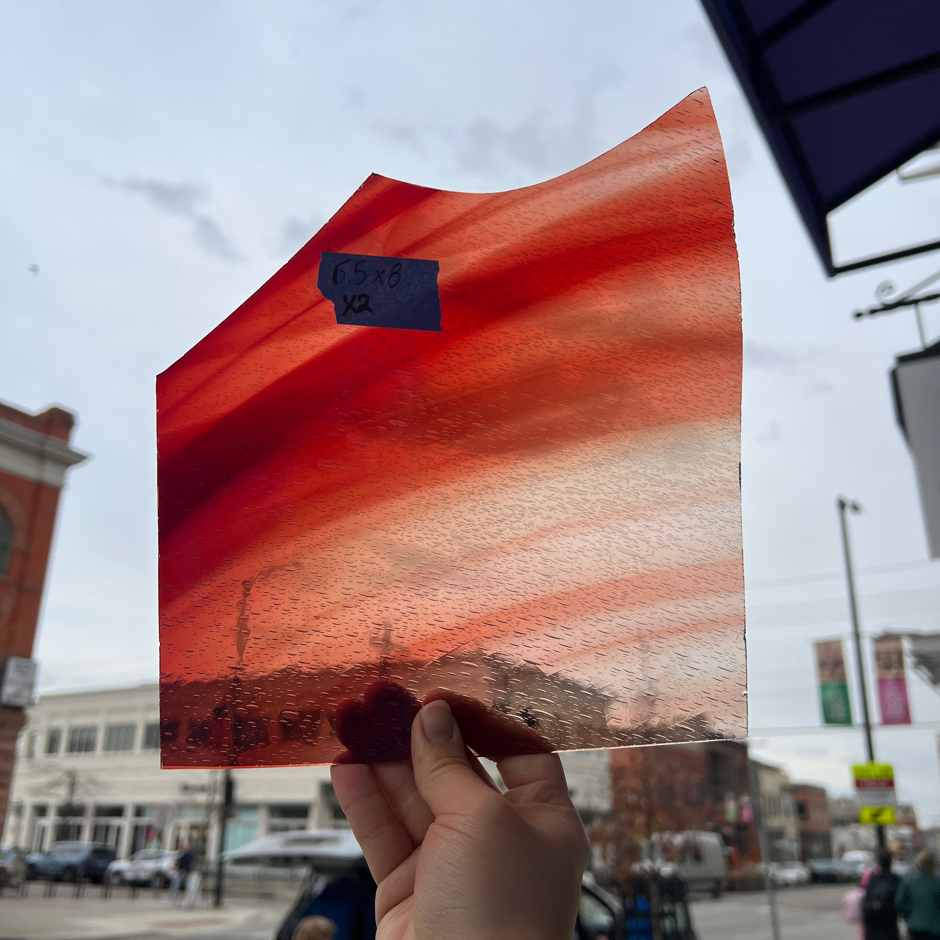 Antique Seedy Red Clear Sheet Glass Colorado Glassworks