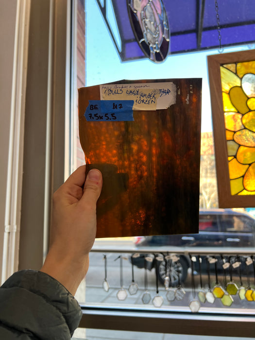 Green Tan Mixed Vintage Bullseye Sheet Glass Colorado Glass Works