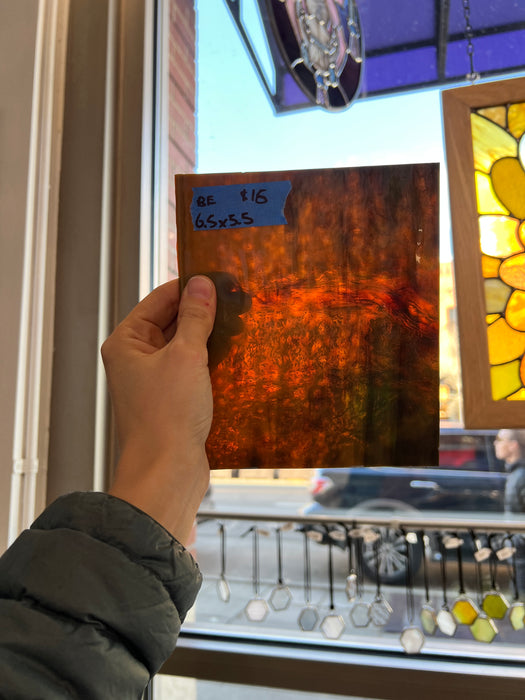 Green Tan Mixed Vintage Bullseye Sheet Glass Colorado Glass Works