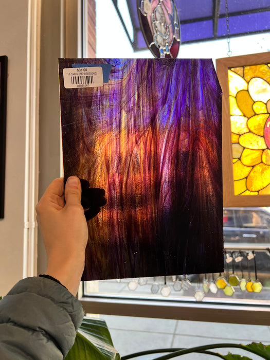 Purple Yellow Wispy Kokomo Sheet Glass Kokomo