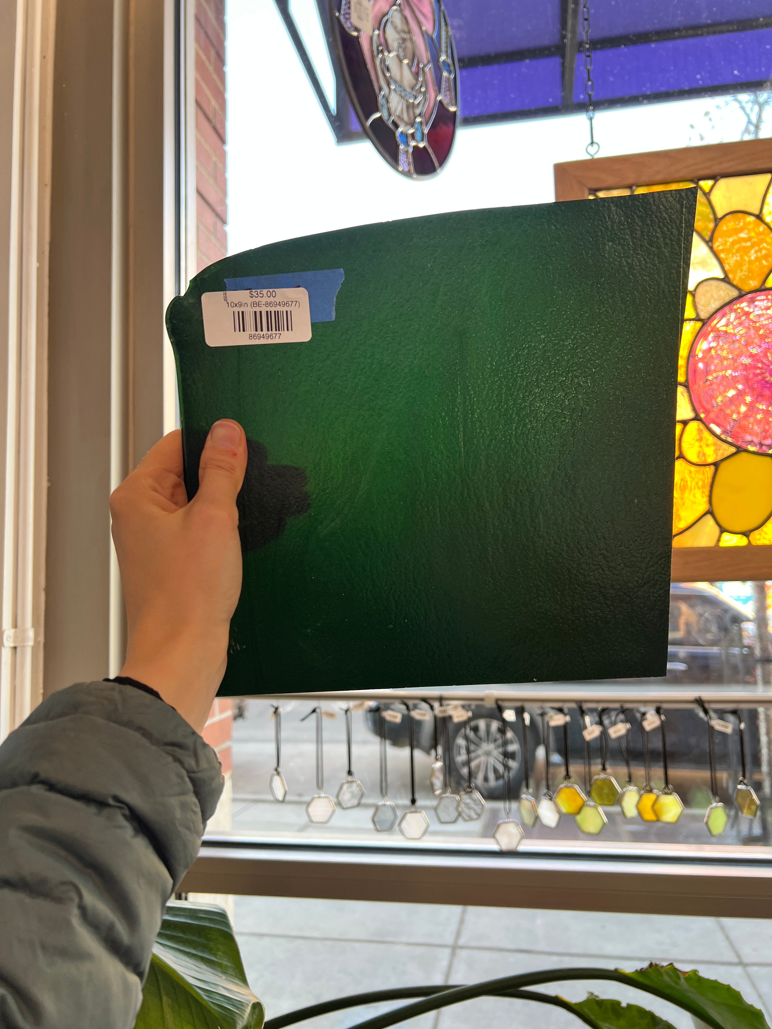 Green Aventurine Opaque Bullseye Fusible 90 COE Sheet Glass Colorado Glassworks