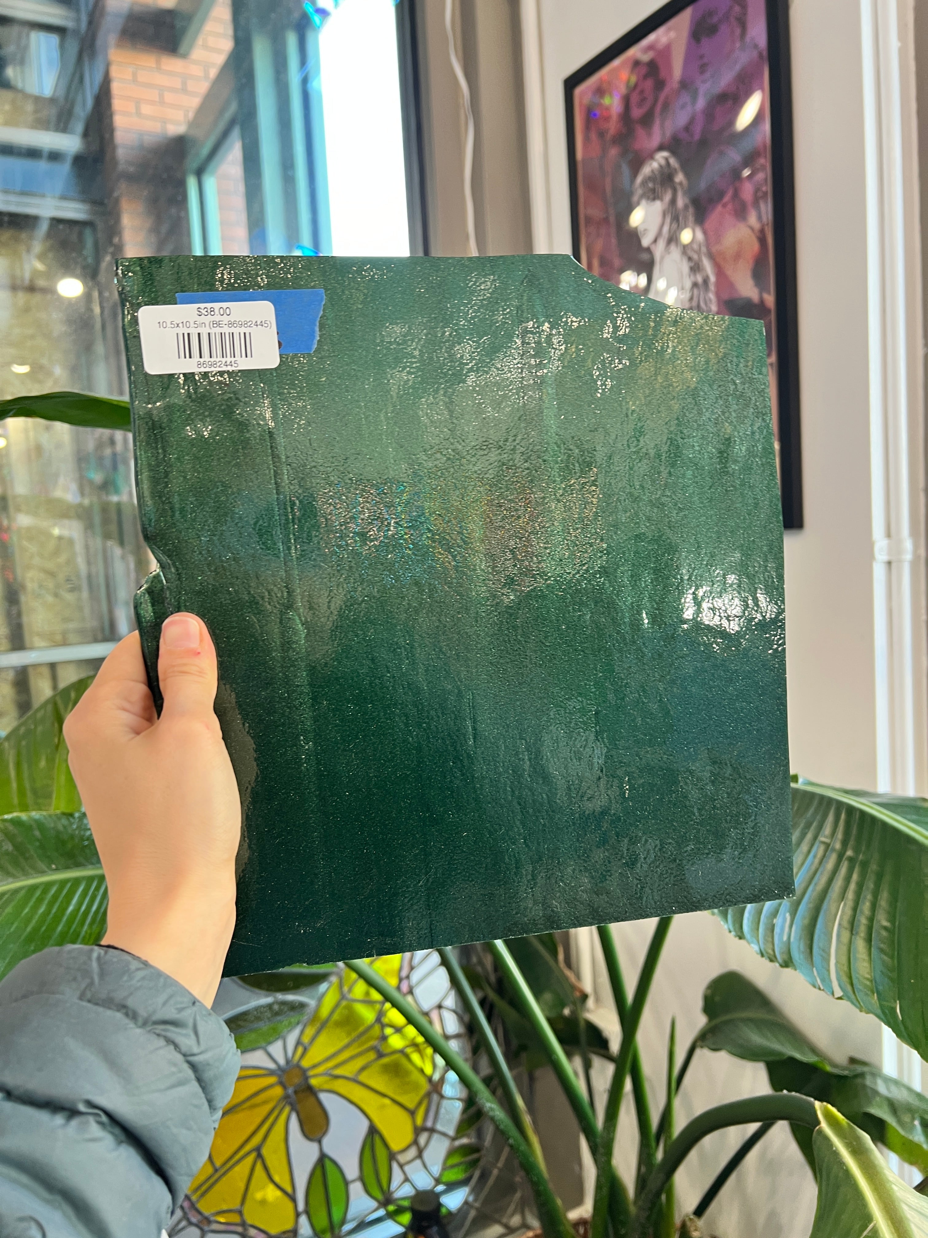 Green Aventurine Opaque Bullseye Fusible 90 COE Sheet Glass Colorado Glassworks 10.5x10.5in (BE-86982445)