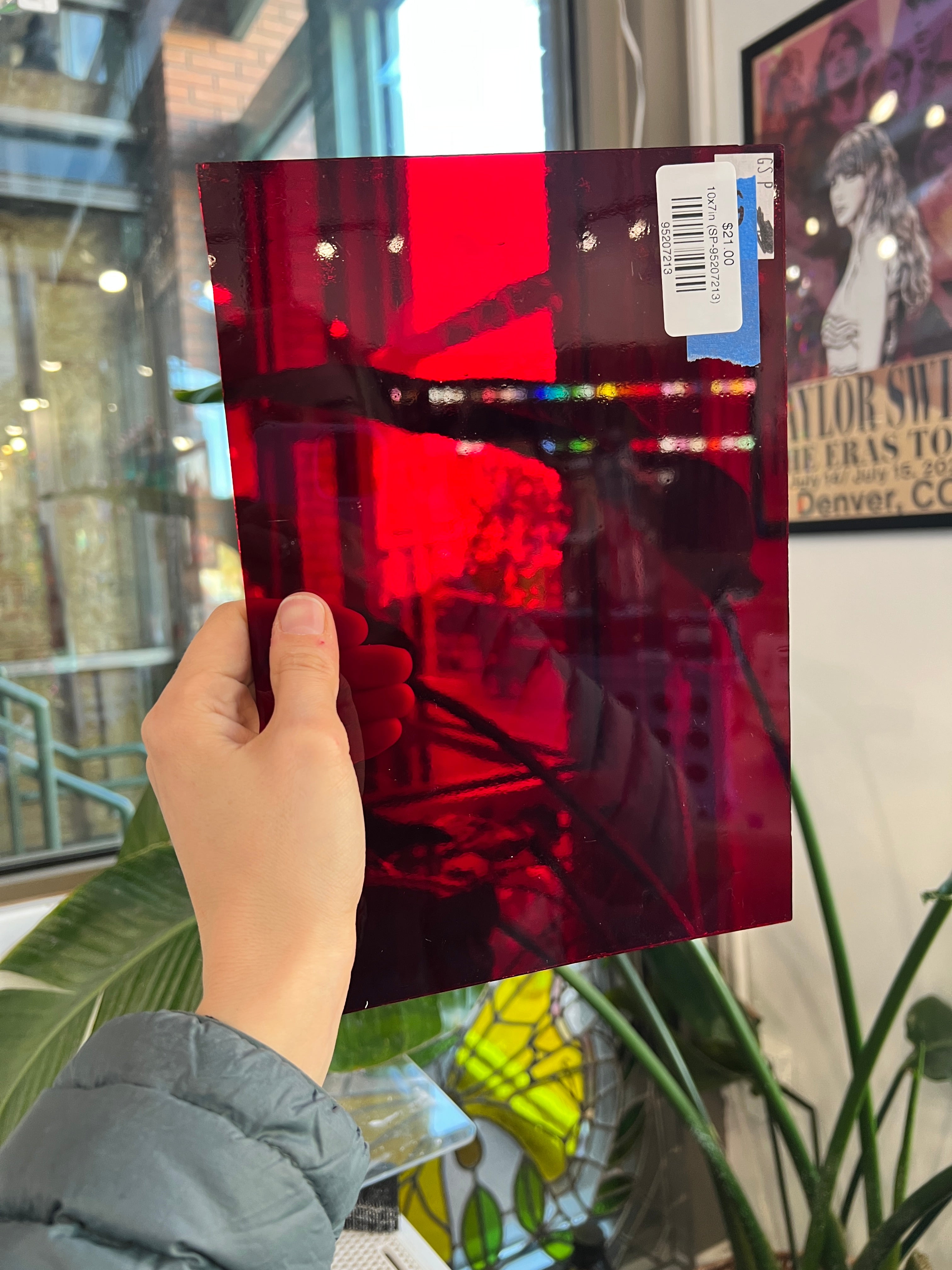 Red Transparent Spectrum Sheet Glass Colorado Glassworks 10x7in (SP-95207213)