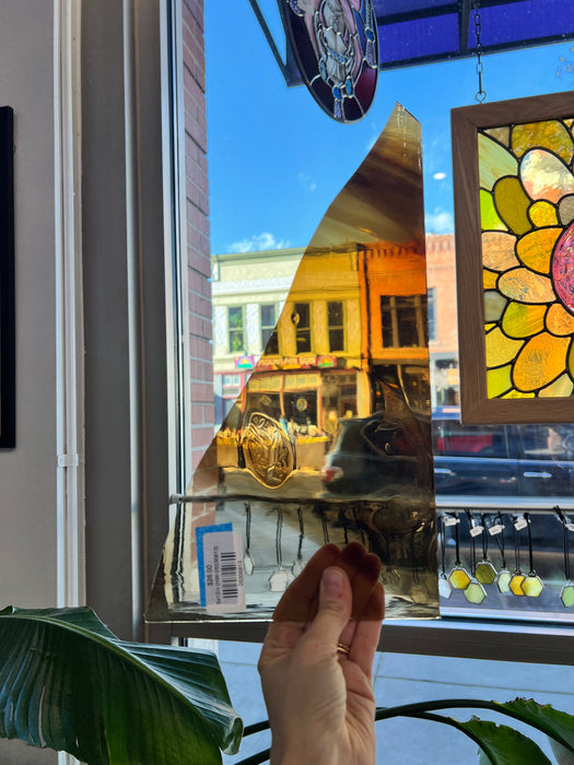 Mouth-blown Brown Gradient Vintage Hartley Wood Sheet Glass Colorado Glassworks