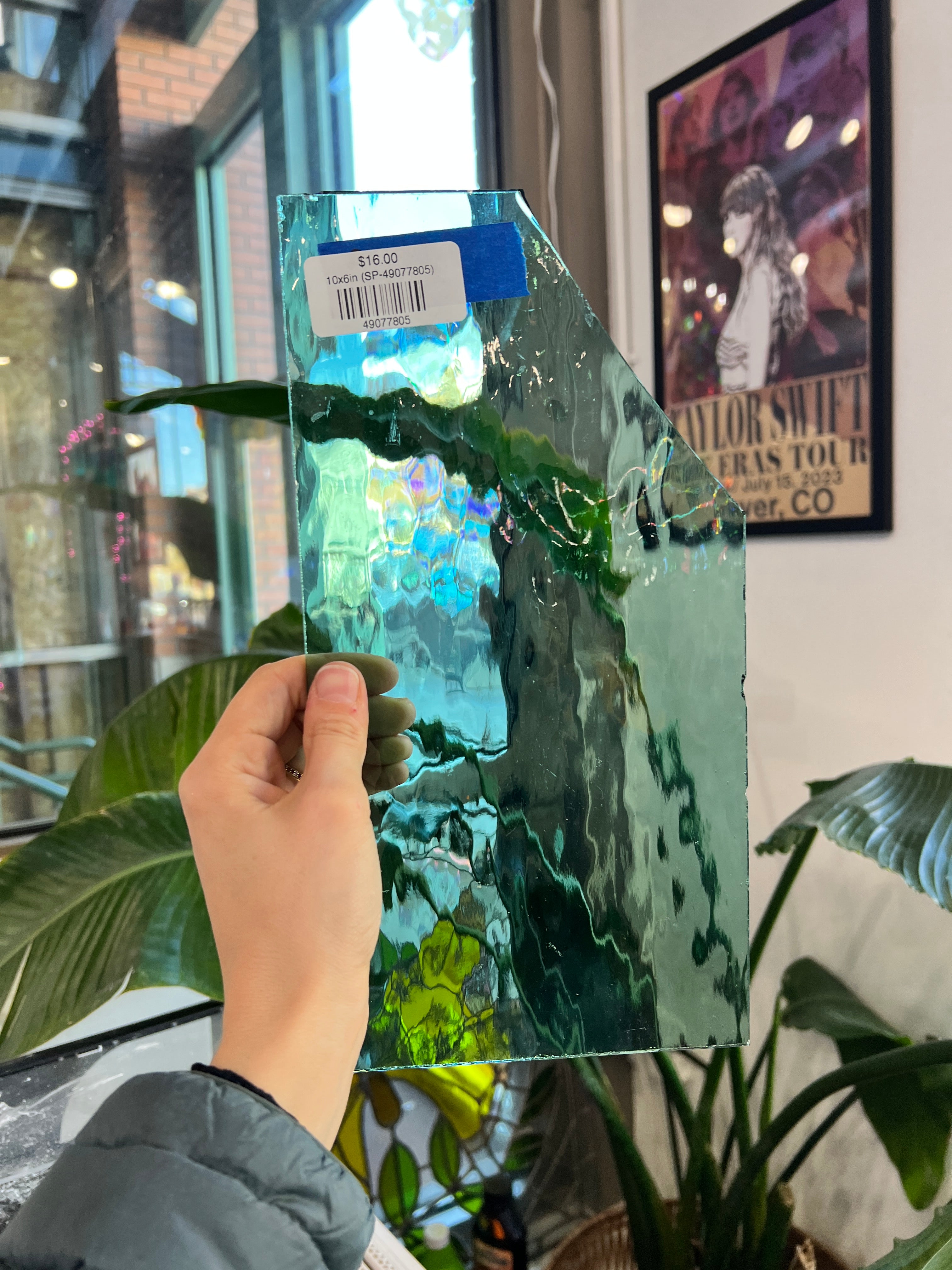 Sea Green Waterglass Spectrum Sheet Glass Colorado Glassworks 10x6in (SP-49077805)