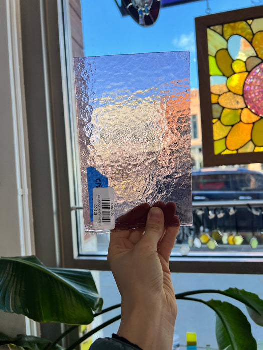 Textured Pale Purple Transparent Sheet Glass Colorado Glassworks