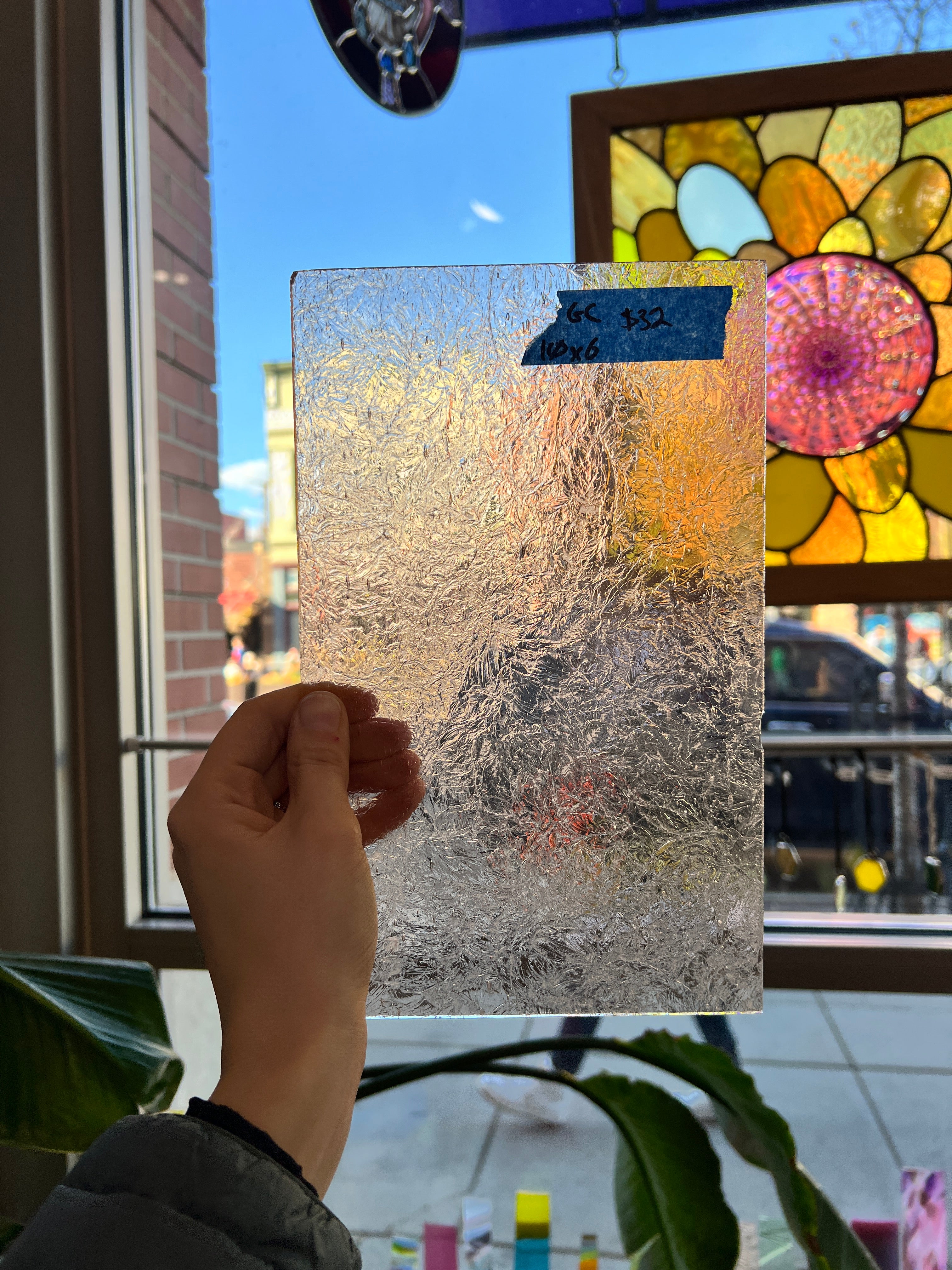 Vintage Light Pink Double Glue Chip Sheet Glass Glue Chip