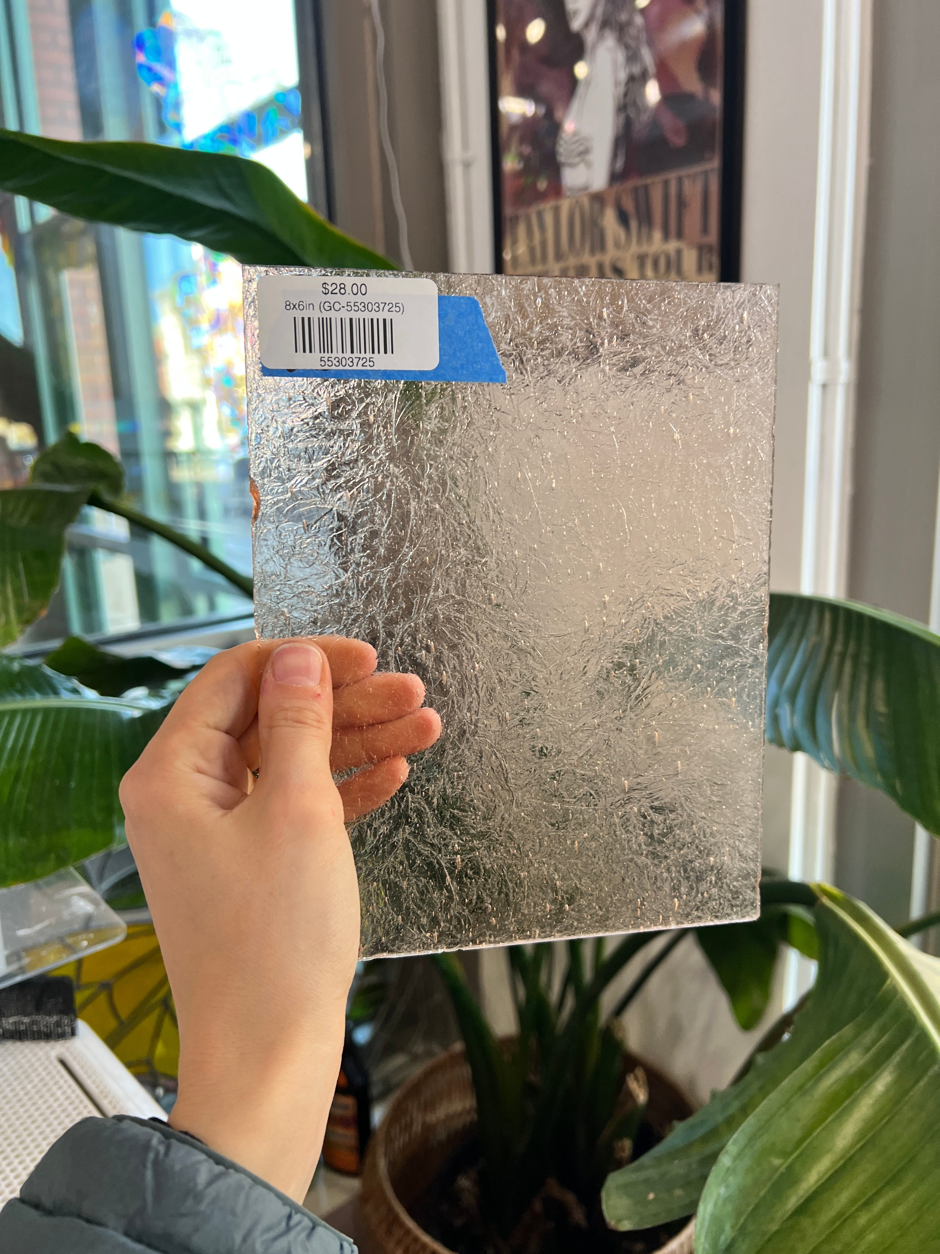 Vintage Light Pink Double Glue Chip Sheet Glass Glue Chip 8x6in (GC-55303725)