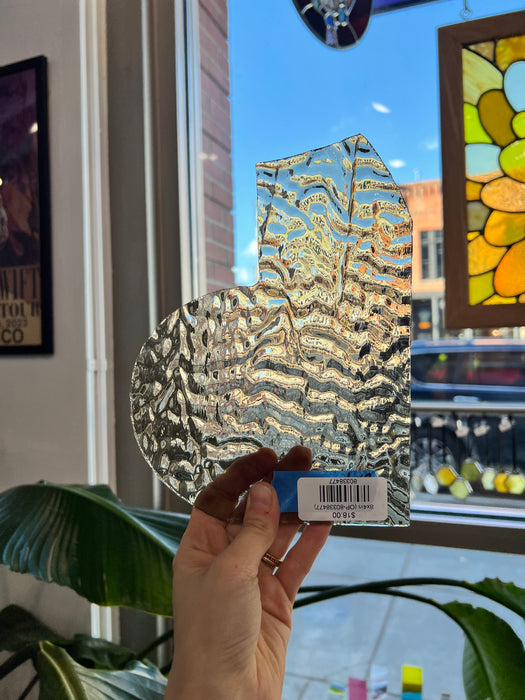 Vintage Gray Brown Rippled Textured Optimum Sheet Glass Colorado Glassworks