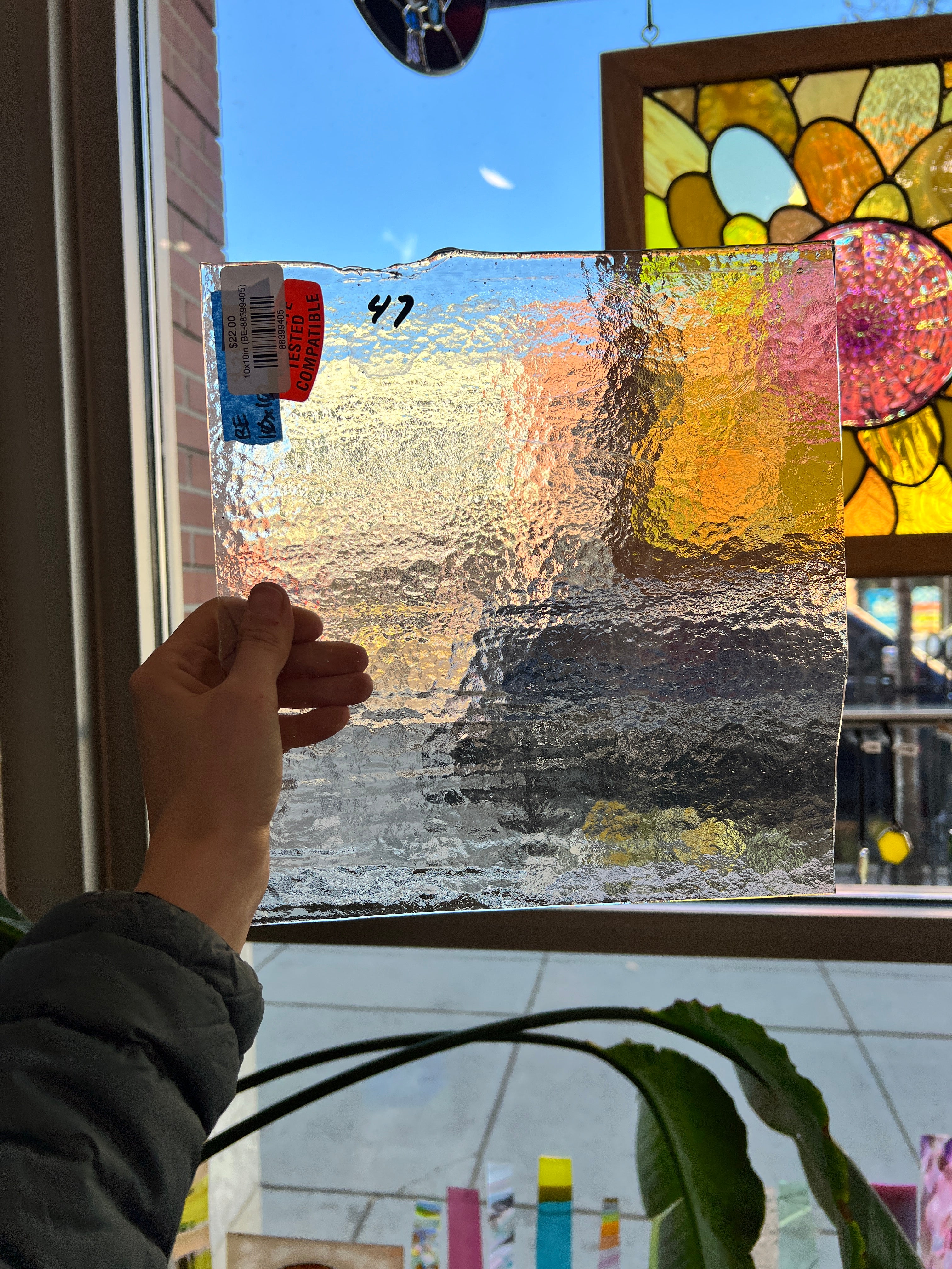 Vintage Clear Bullseye Transparent Fusible 90 COE Sheet Glass Colorado Glassworks