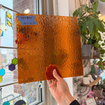 Medium Amber Rough Rolled Spectrum Sheet Glass Colorado Glassworks