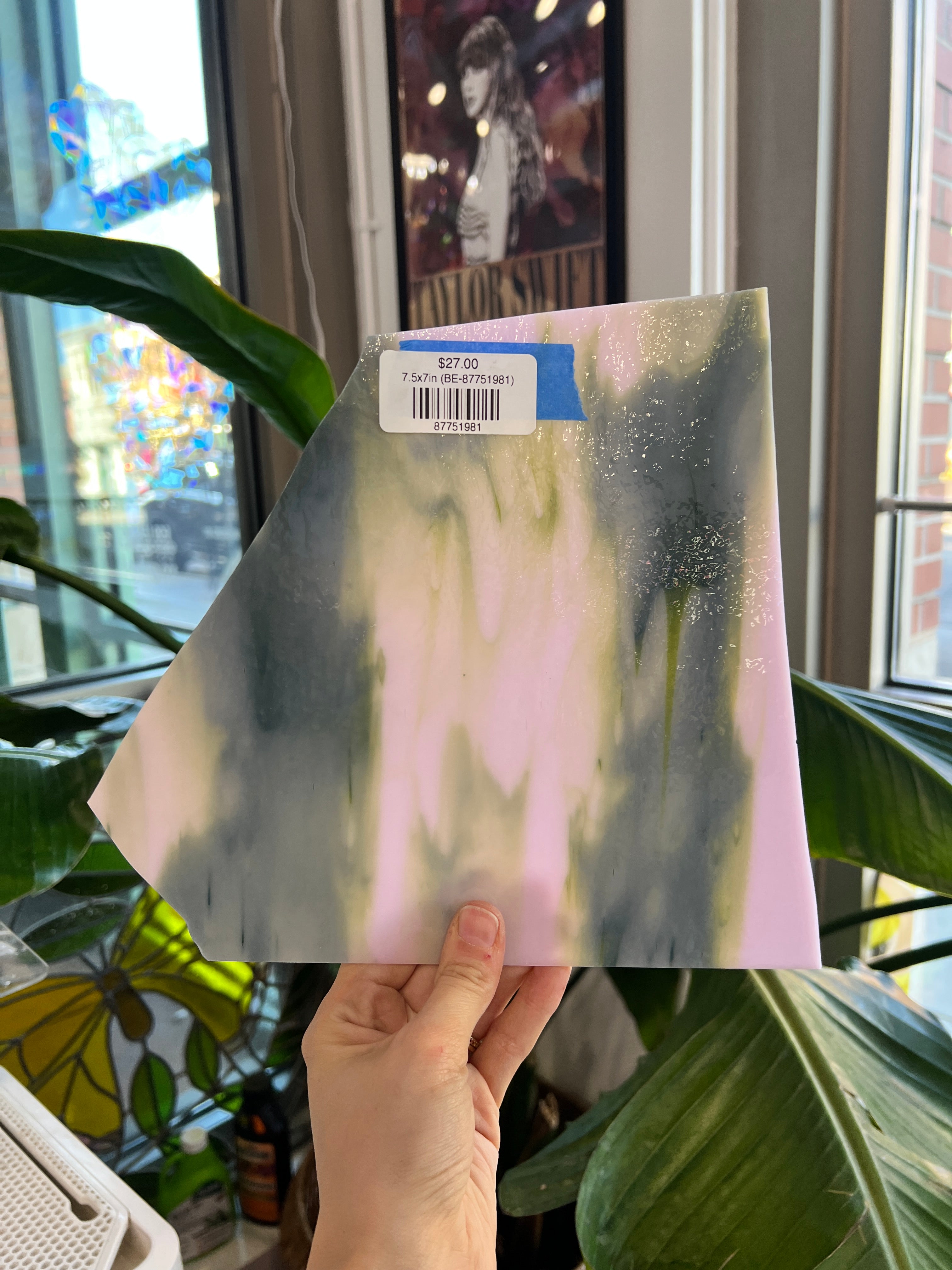 Bullseye Fairy Garden Fusible 90 COE Aventurine Green Sheet Glass Colorado Glassworks 7.5x7in (BE-87751981)