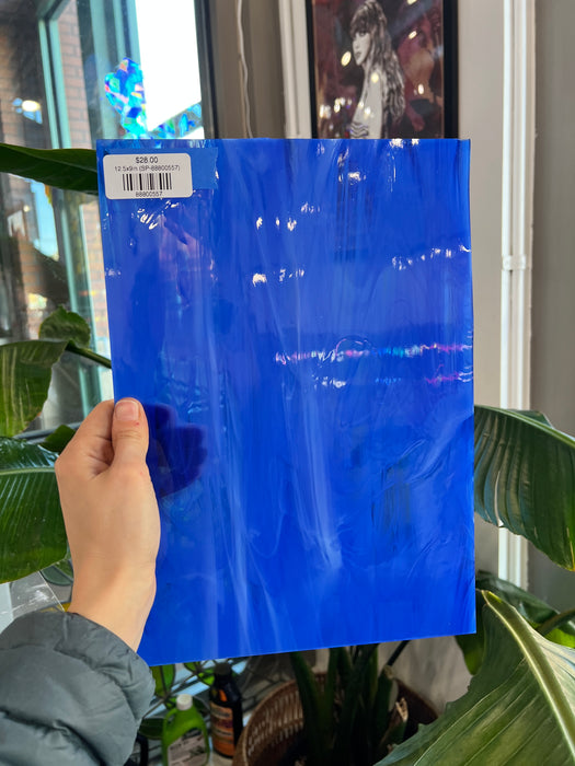 Cornflower Blue White Wispy Spectrum Sheet Glass Bullseye 12.5x9in (SP-88800557)