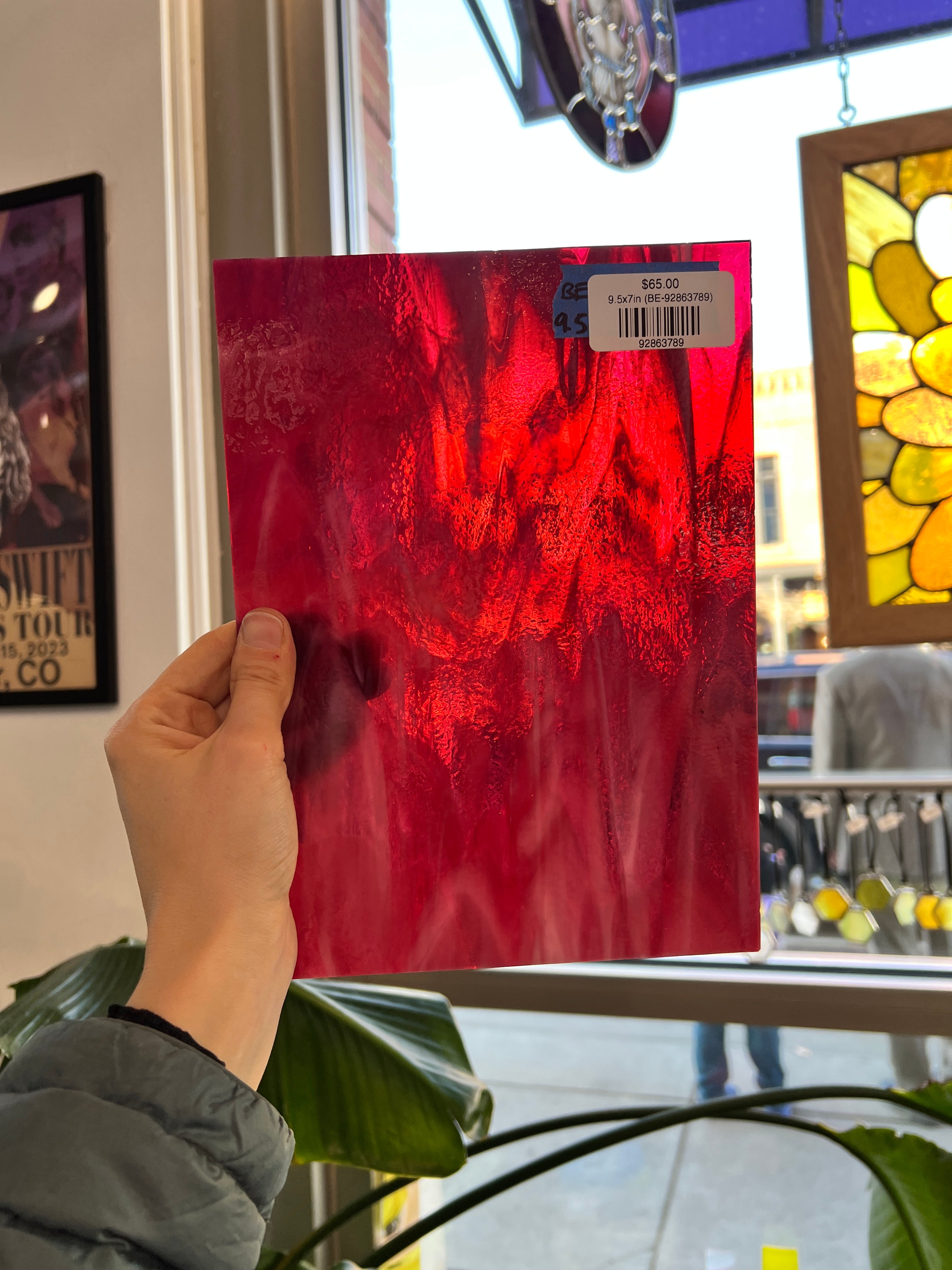 Cranberry and Cream Bullseye Fusible 90 COE Sheet Glass Colorado Glassworks