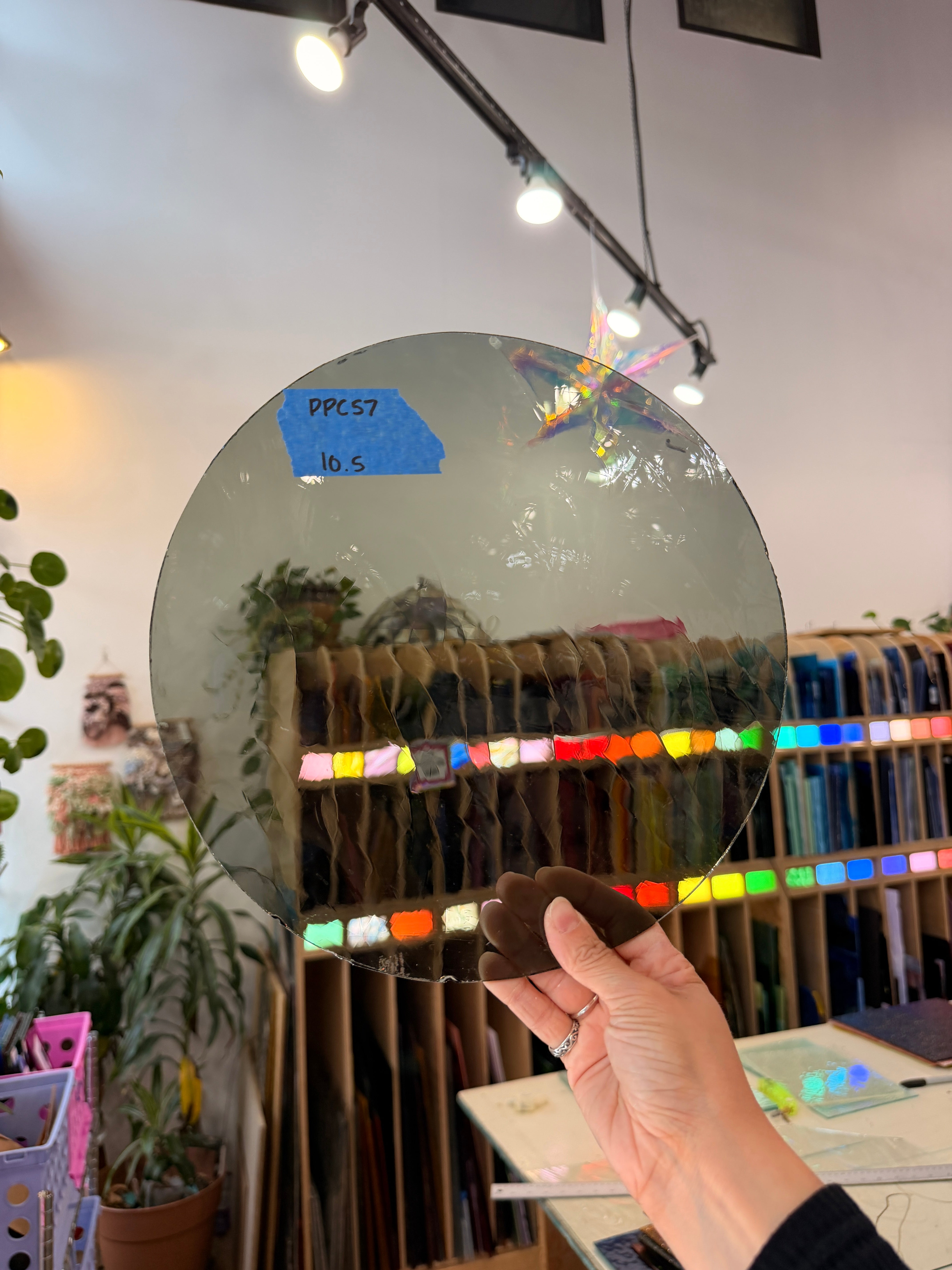 Gray Mouth Blown GNA Sheet Glass Colorado Glassworks