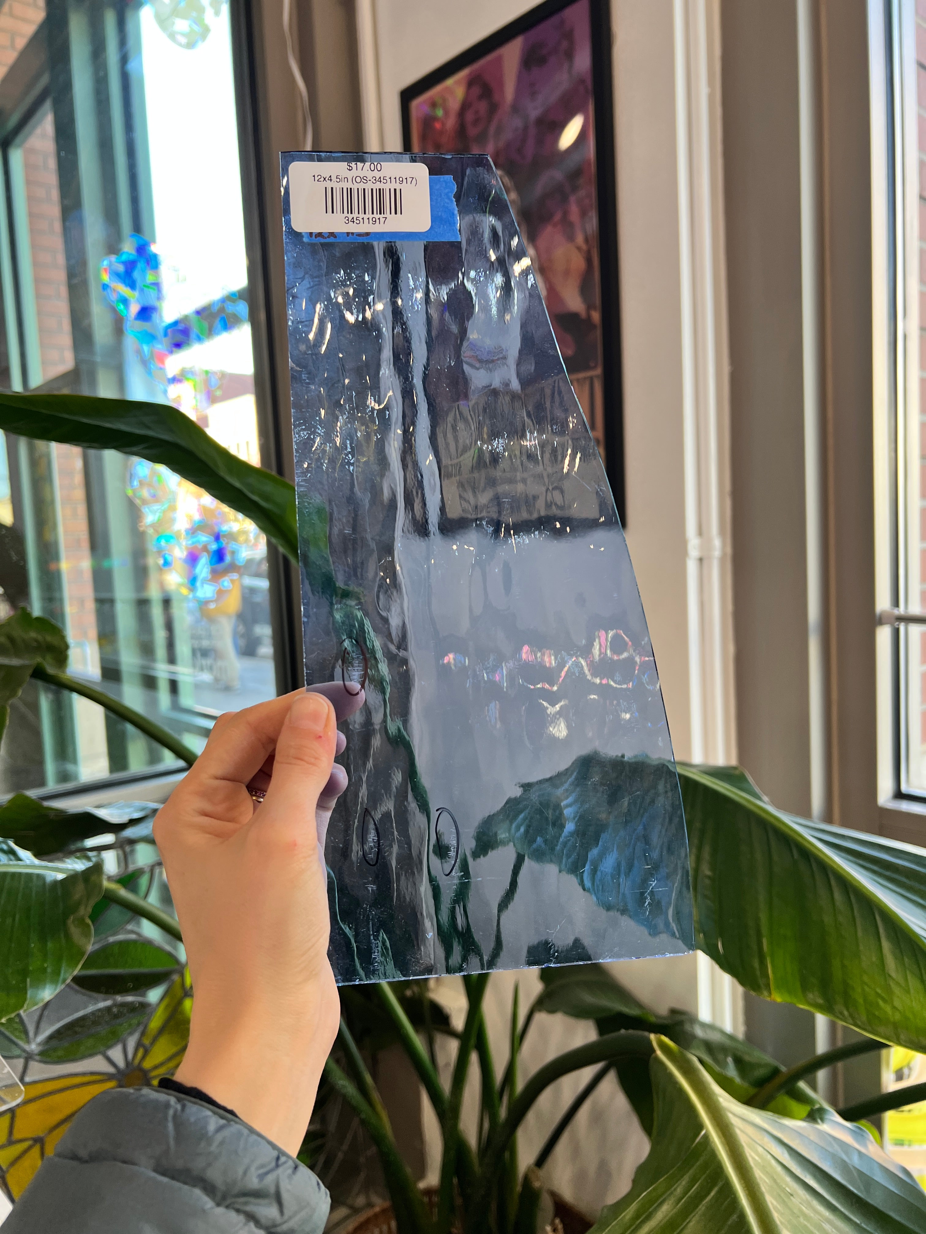 Light Blue Waterglass Spectrum *scratched* Sheet Glass Colorado Glassworks