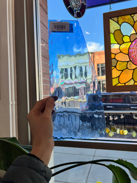 Light Blue Waterglass Spectrum *scratched* Sheet Glass Colorado Glassworks