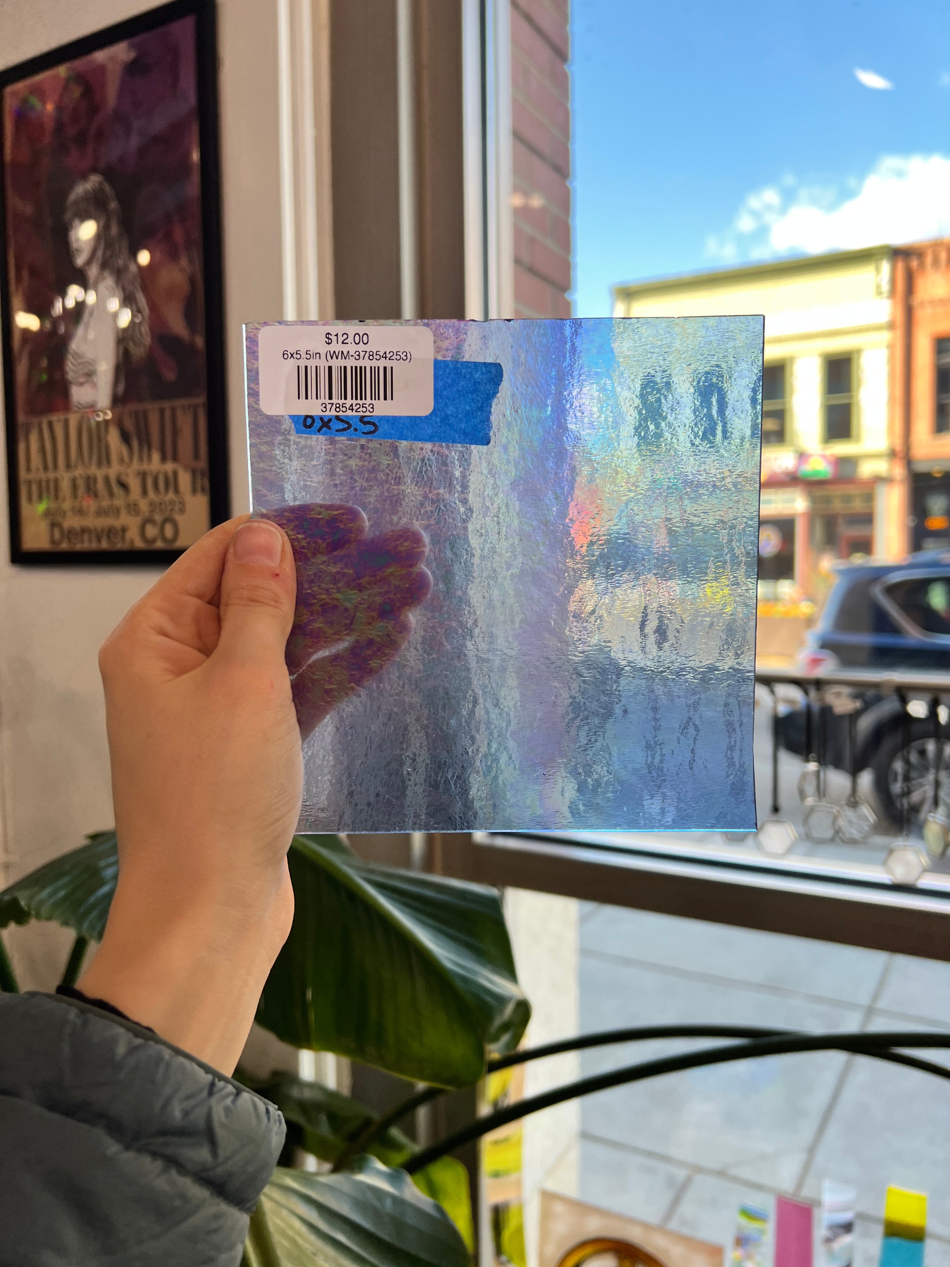 Periwinkle Cornflower Blue Iridescent Wissmach Fusible 96 COE Sheet Glass Colorado Glassworks