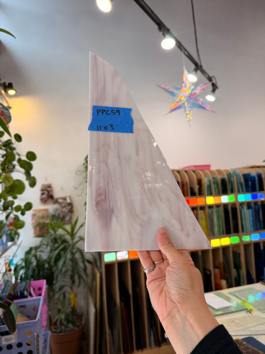 Pink White Mauve Wispy Spectrum Sheet Glass Spectrum Glass PPC59 (11x3in)