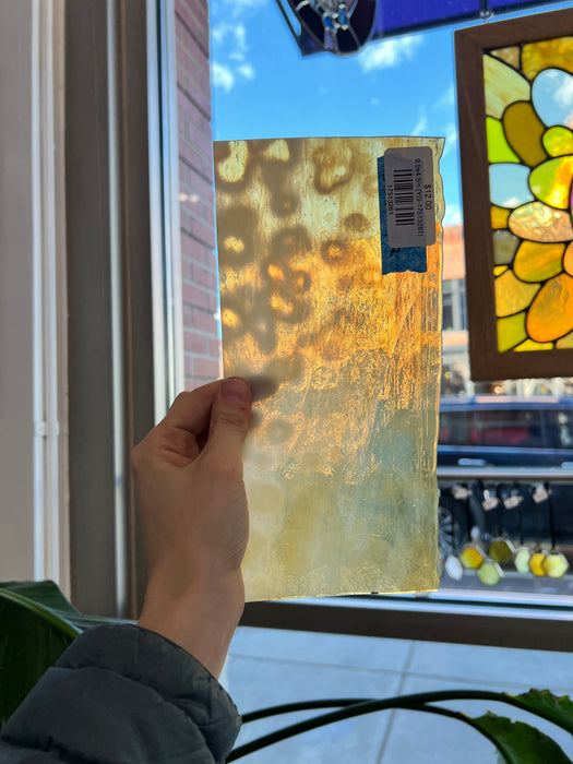 Amber White Wispy Mottled Youghiogheny Sheet Glass Colorado Glassworks