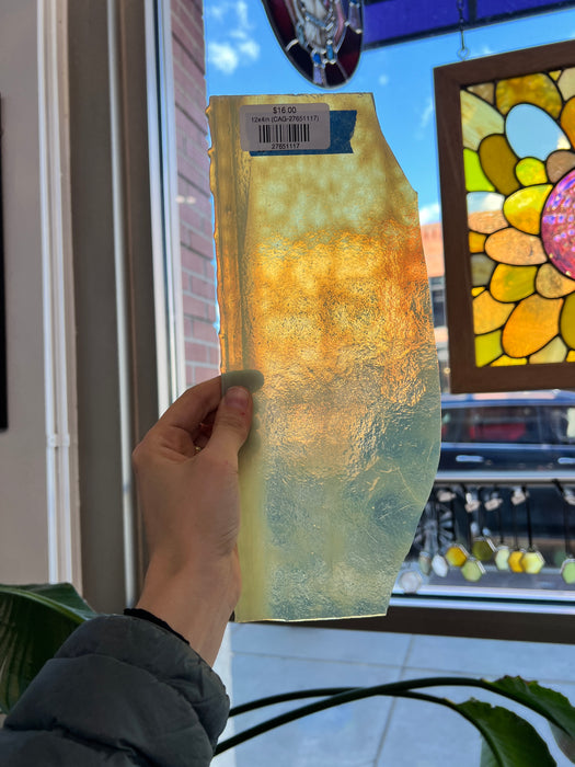 White Tan Mottled Vintage Chicago Art Glass Sheet Glass Colorado Glassworks