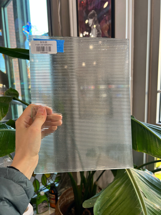 Reeded Clear Industrial Sheet Glass Colorado Glassworks 11x8in (ID-32828461)
