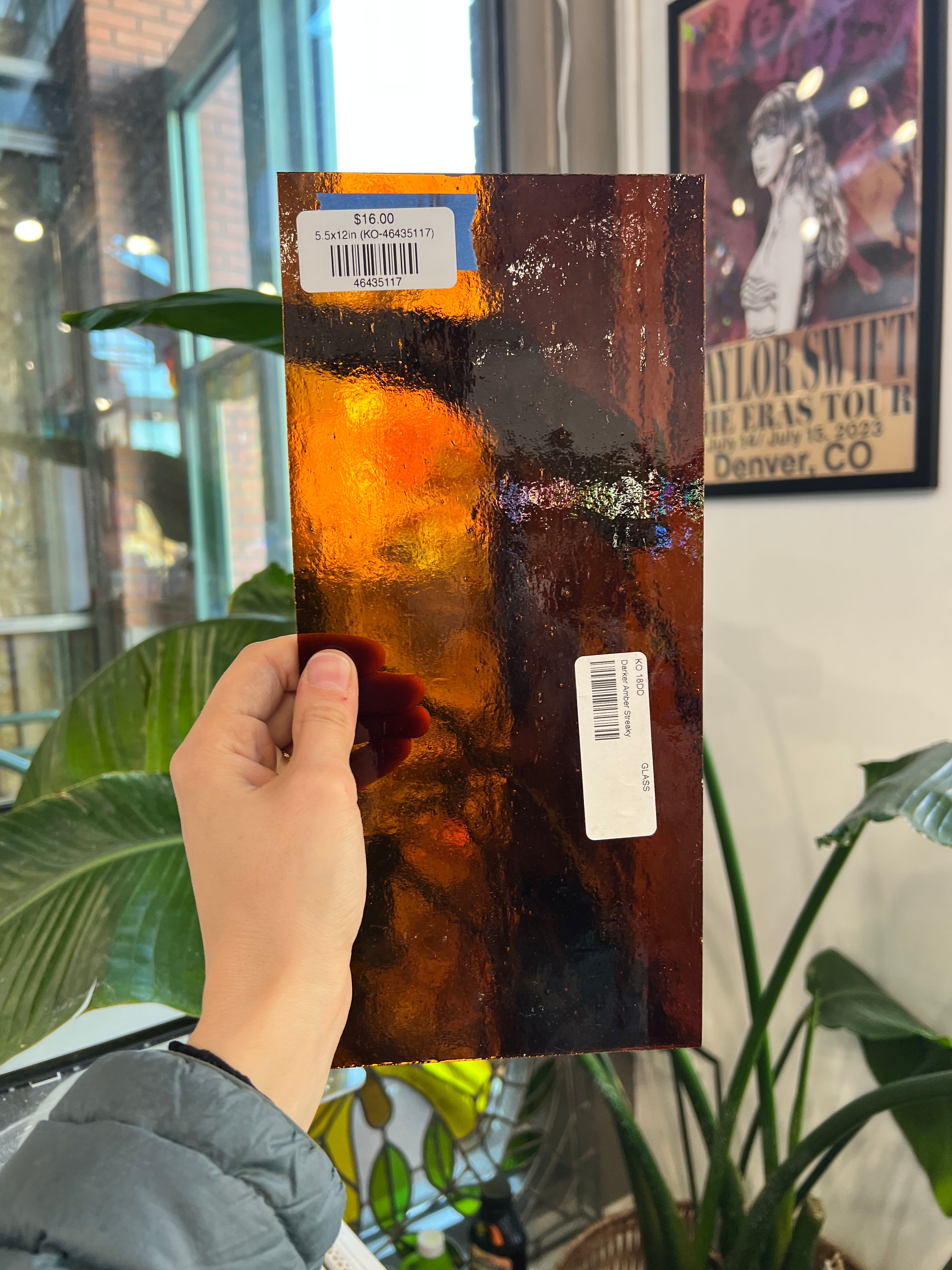 Dark Amber Transparent Kokomo Sheet Glass Colorado Glassworks