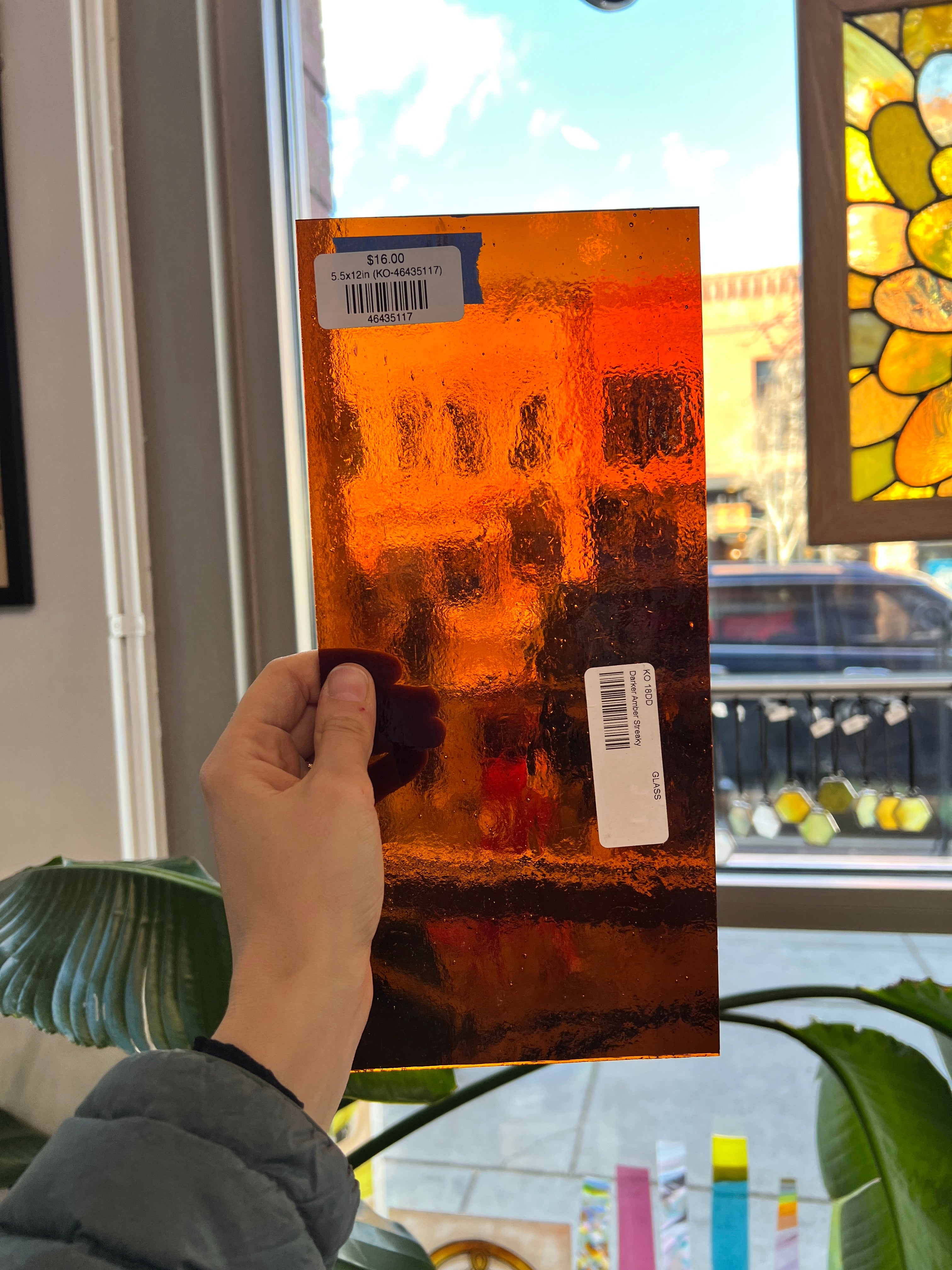 Dark Amber Transparent Kokomo Sheet Glass Colorado Glassworks