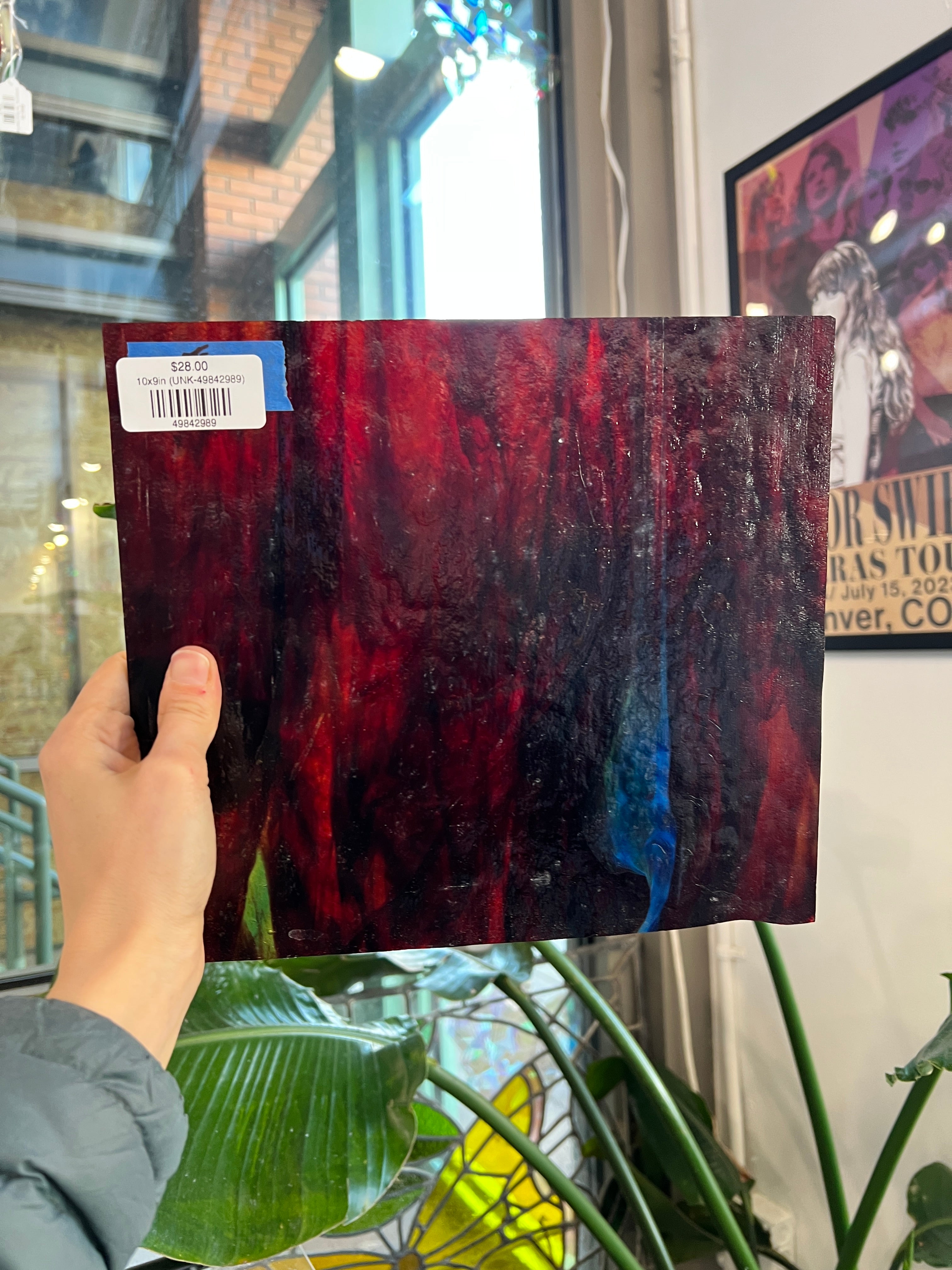 Vibrant Wispy Red Blue Mixed Sheet Glass Colorado Glassworks