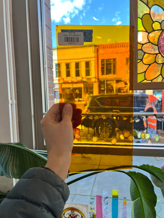 Amber Transparent Spectrum Vintage System 96 COE Sheet Glass Colorado Glassworks