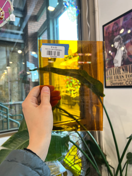 Amber Transparent Spectrum Vintage System 96 COE Sheet Glass Colorado Glassworks 8x5.5in (SP-53840685)
