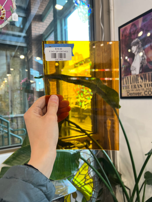 Amber Transparent Spectrum Vintage System 96 COE Sheet Glass Colorado Glassworks 8.5x6in (SP-53873453)