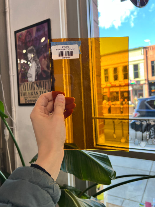 Amber Transparent Spectrum Vintage System 96 COE Sheet Glass Colorado Glassworks