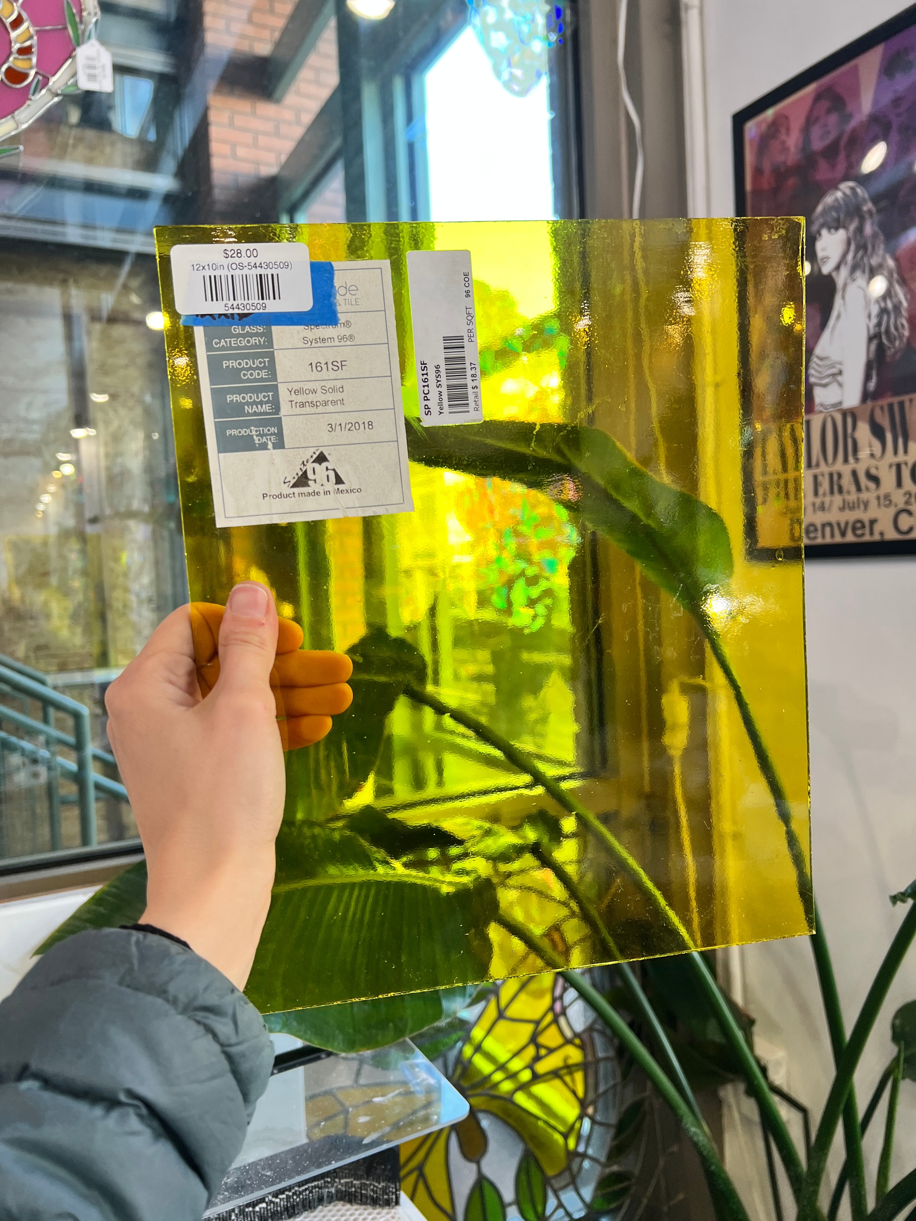 Yellow Transparent 96 COE Oceanside (161SF) Sheet Glass Colorado Glass Works