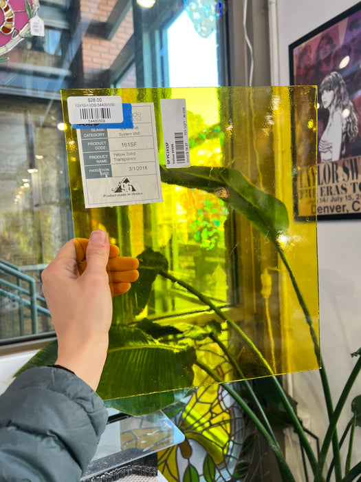 Yellow Transparent 96 COE Oceanside (161SF) Sheet Glass Colorado Glass Works