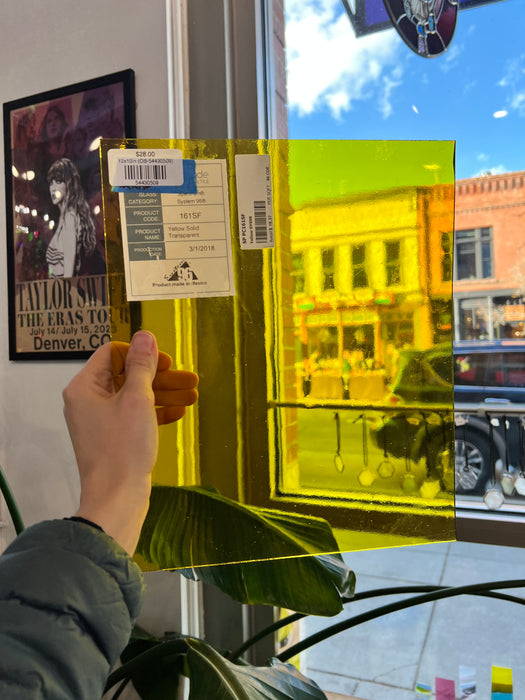 Yellow Transparent 96 COE Oceanside (161SF) Sheet Glass Colorado Glass Works