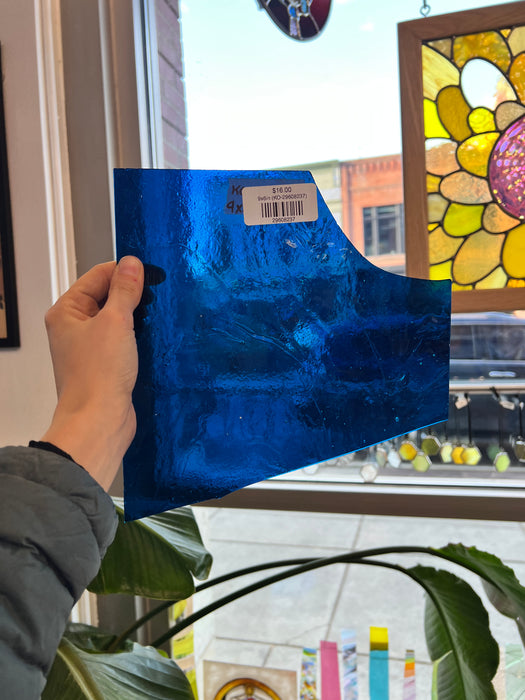 Azure Blue Transparent Kokomo Sheet Glass Colorado Glassworks
