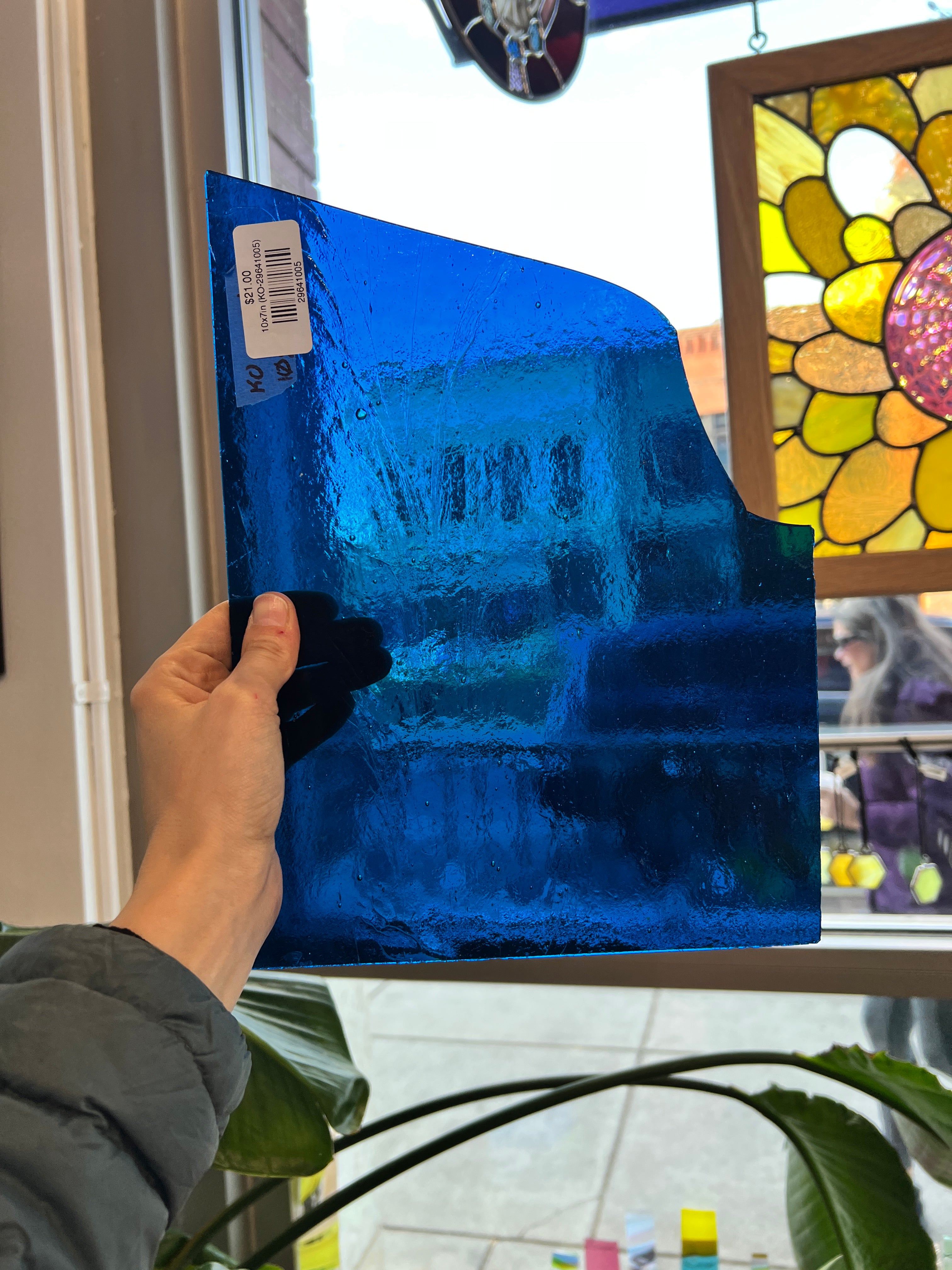 Azure Blue Transparent Kokomo Sheet Glass Colorado Glassworks