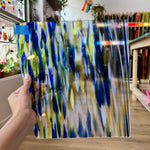 Atlantis Blue & Yellow Spirit Glass Oceanside Fusible 96 COE (SPIRIT-4361-76S-F) Sheet Glass Colorado Glass Works