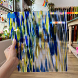 Atlantis Blue & Yellow Spirit Glass Oceanside Fusible 96 COE (SPIRIT-4361-76S-F) Sheet Glass Colorado Glass Works